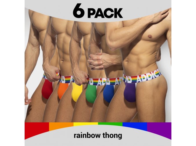 6 pack rainbow thong