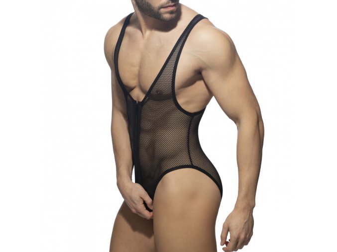 zip mesh body suit