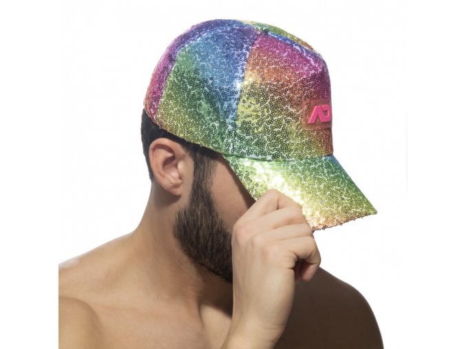 glitter multicolor cap