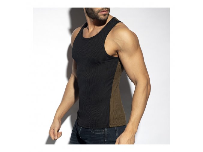 recycled rib bicolor tank top