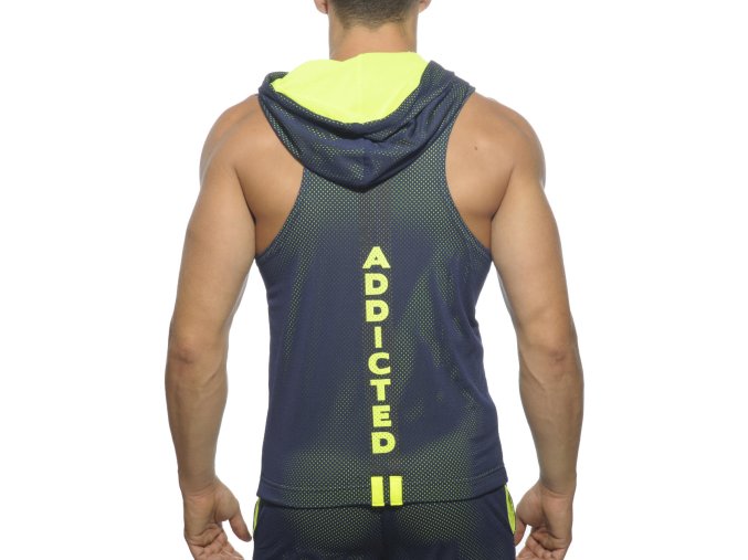 Pánská mikina AD SLEEVELESS LOOP-MESH HOODY - tmavě modrá
