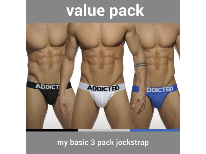 Pánské jockstrapy AD MY BASIC 3 PACK JOCKSTRAP