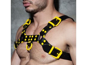 Kožené harnessy AD LEATHER COLOR HARNESS - žluté