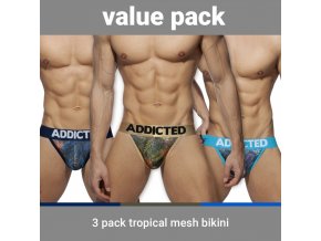 ad891p 3 pack tropical mesh bikini push up