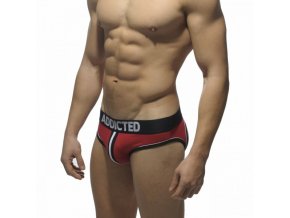 Pánské jockstrapy AD DOUBLE PIPING BOTTOMLESS BRIEF - červené