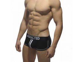 Pánské jockstrapy AD DOUBLE PIPING BOTTOMLESS BOXER - černé