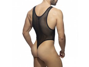 zip mesh bodysuit thong