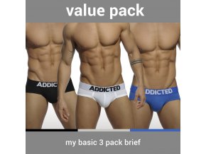 Pánské slipy AD MY BASIC 3 PACK BRIEF