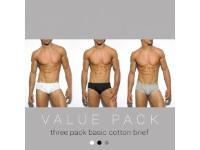 un184p three pack basic cotton brief