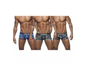 Balíček pánských boxerek ADDICTED 3 PACK CAMO MESH BOXER PUSH UP