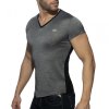 ad901 mini stripes v neck t shirt