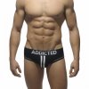 Pánské jockstrapy AD DOUBLE PIPING BOTTOMLESS BRIEF - černé