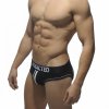 Pánské jockstrapy AD DOUBLE PIPING BOTTOMLESS BRIEF - černé