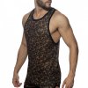 leopard mesh tank top