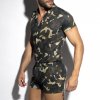 sleeves camo bodysuit