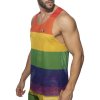 mesh rainbow tank top