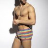 multi stripes swim shorts