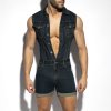 urban denim jumpsuit shorts