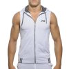 Pánská mikina AD SLEEVELESS LOOP-MESH HOODY - bílá