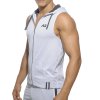 Pánská mikina AD SLEEVELESS LOOP-MESH HOODY - bílá