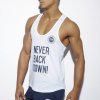 Pánský nátělník ES Collection NEVER BACK DOWN TANK TOP - bílý