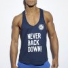 Pánský nátělník ES Collection NEVER BACK DOWN TANK TOP - modrý