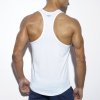 Pánský nátělník ES Collection NEVER BACK DOWN BADGE TANK TOP - bílý
