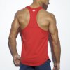 Pánský nátělník ES Collection NEVER BACK DOWN BADGE TANK TOP - červený