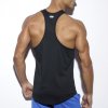 Pánský nátělník ES Collection NEVER BACK DOWN BADGE TANK TOP - černý