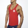 Pánský nátělník ES Collection NEVER BACK DOWN TANK TOP - červený