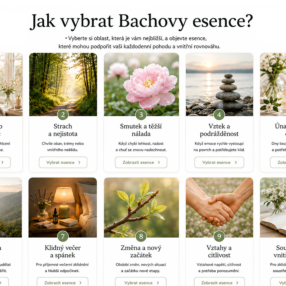 Jak vybrat Bachovy esence průvodce, který poradí s výběrem