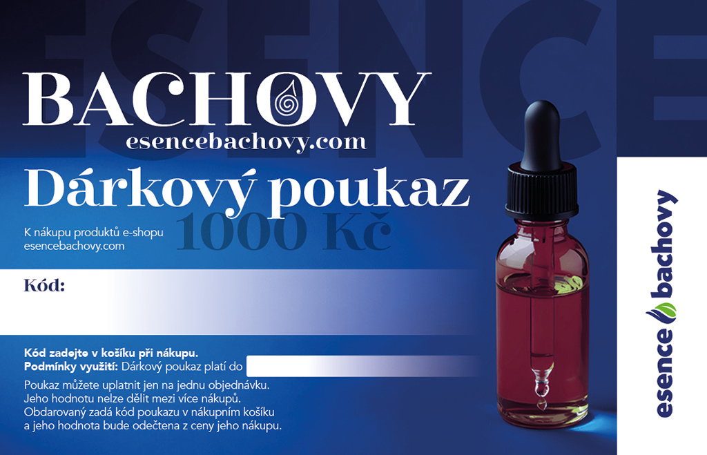 Levně Dárkový poukaz na Bachovy esence Hodnota poukázky: 1000
