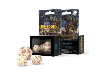 Sada kostek - RuneQuest Expansion Set (Barva béžová-burgundy)