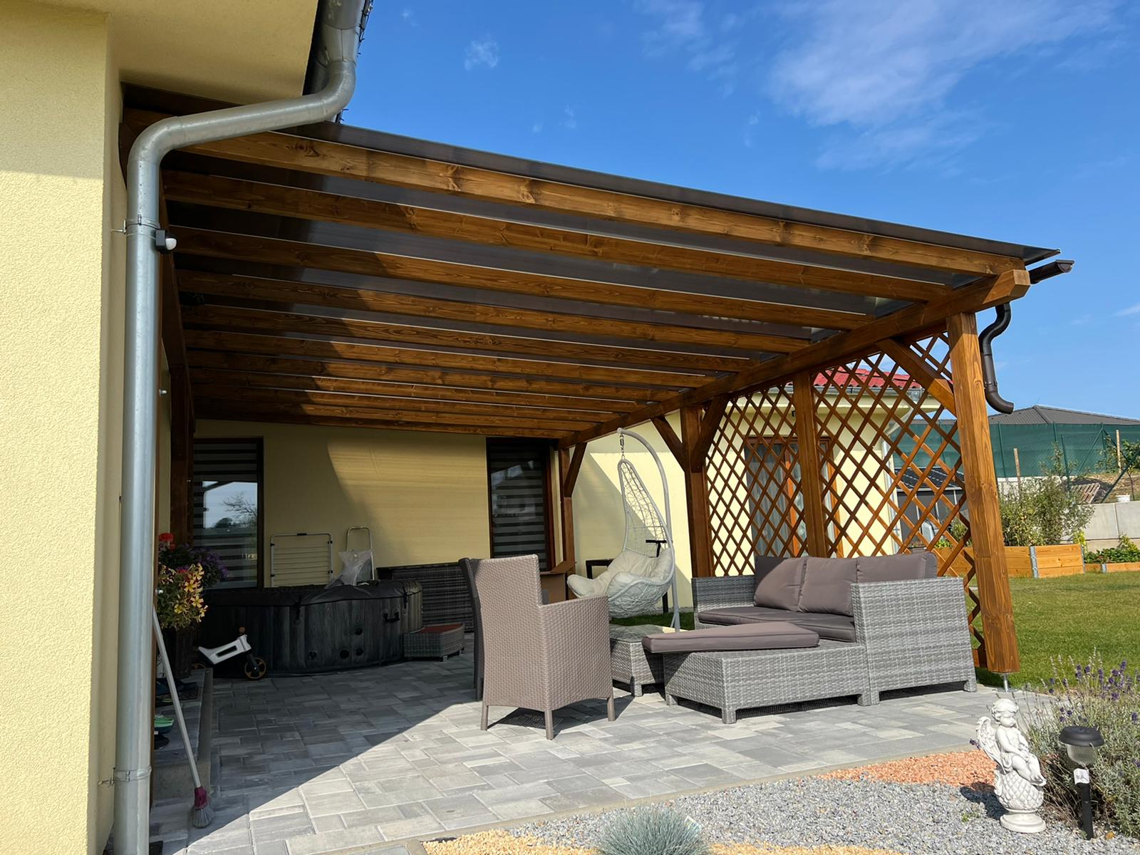 Dřevěná pergola 3 x 4 m Barva: Buk (P0064)