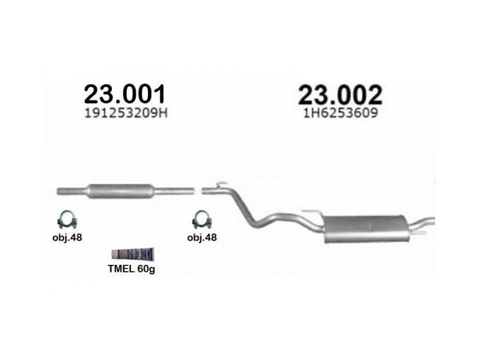 Výfuk VW GOLF III montážní sada/kompletní