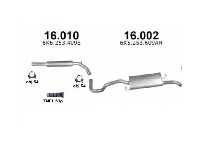 Výfuk SEAT CORDOBA / VW POLO, Sedan, Kombi, sada/kompletní