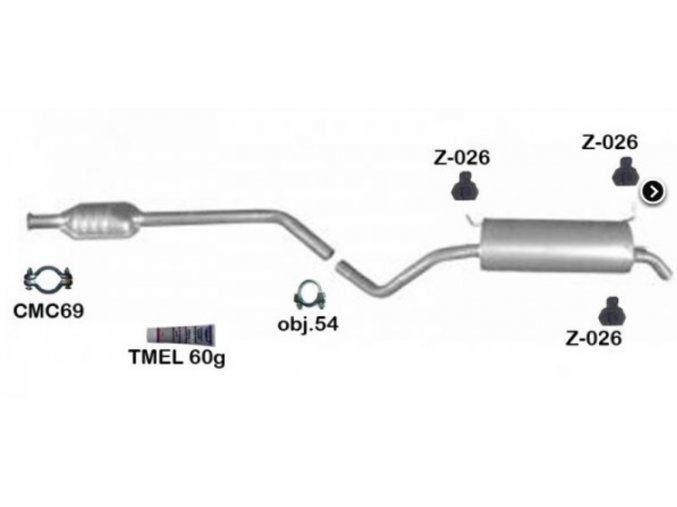 Výfuk RENAULT MEGANE I 1.6i-16V / 1.8i-16V / 1.9dCi dTi sada/komplet