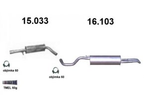 Výfuk ŠKODA OCTAVIA 1.8i Turbo-20V / TOLEDO / BORA / GOLF IV, montážní sada/kompletní