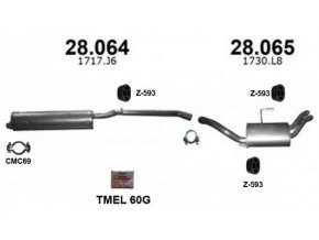 Výfuk CITROEN EVASION / JUMPY / FIAT SCUDO / PEUGEOT 806 / EXPERT sada/komplet