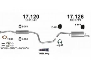 Výfuk FORD ESCORT 1.6i-16V KOMBI, sada/komplet