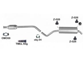 Výfuk RENAULT MEGANE I 1.6i-16V / 1.8i-16V / 1.9dCi dTi sada/komplet