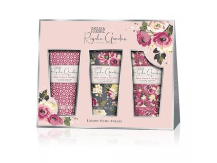 Baylis & Harding Sada 3 krémů na ruce - Růže, vlčí mák & vanilka
