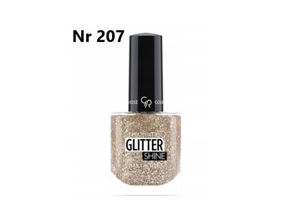 Golden rose lak na nehty Glitter shine 207