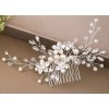 DEKORAČNÍ KVĚTINOVO/PERLIČKOVÁ/KAMÍNKOVÁ SPONA - Vlasové doplňky 1ks (hřebínek  š - 12cm)