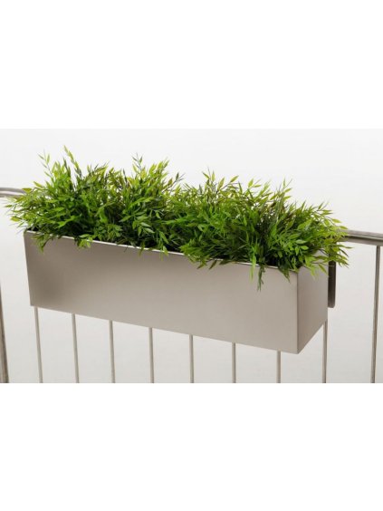 Balkonový truhlík BINOX, šířka 60 cm, broušený nerez