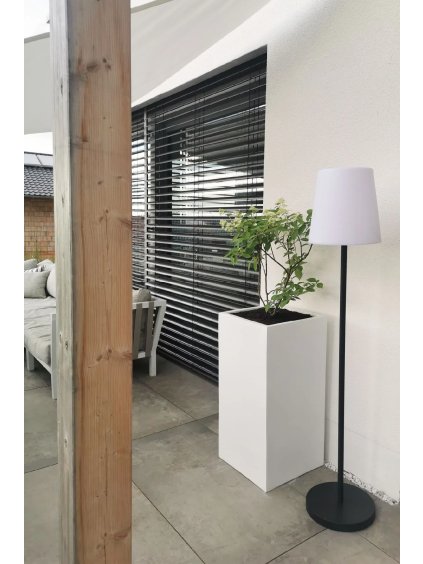 Květináč BLOCK, sklolaminát, výška 80 cm, bílý mat