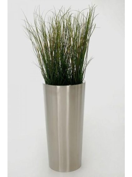 Okrasný květináč RONDO, výška 90 cm, broušený nerez