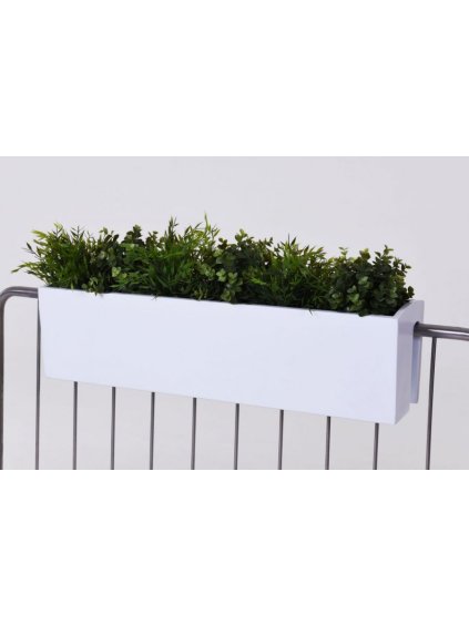 Balkonový truhlík BALKONA CLASSIC, sklolaminát, šířka 80 cm, bílý