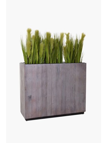 Dřevěný květináč ELEMENTO, dřevo, šířka 90 cm, bílá antik