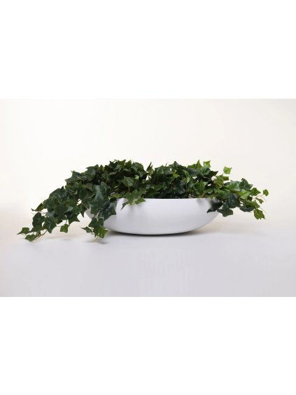Okrasná miska PLANA, sklolaminát, 14xØ54 cm, bílá